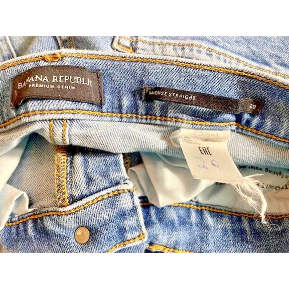 Vintage Womens Banana Republic Jeans Size 29 Mid Rise Straight Leg Loop Stitched - Picture 5 of 7